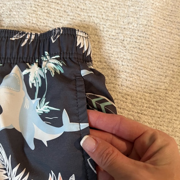 NOT FOR SALE Osh Kosh B’gosh gray tropical boys drawstring elastic swim trunks - Picture 7 of 11